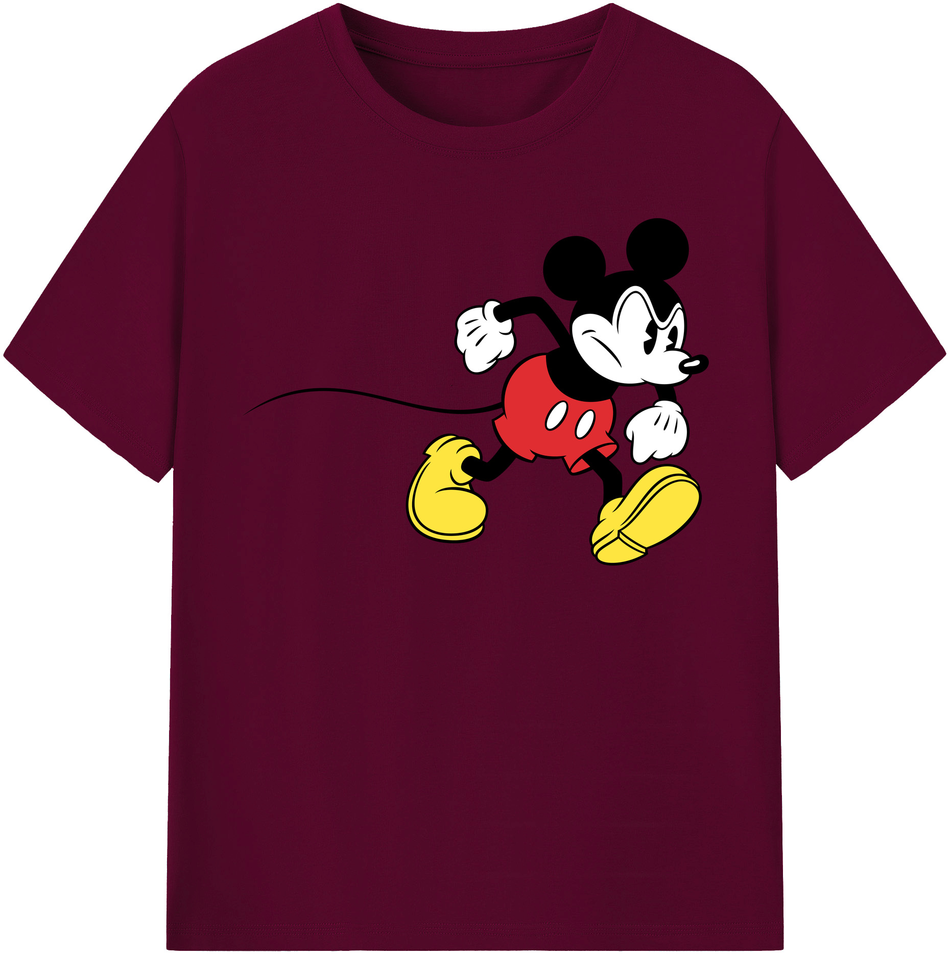 （画像用） ミッキーマウス Mickey Mouse レディースカジュアルプリントTシャツ（綿100％）